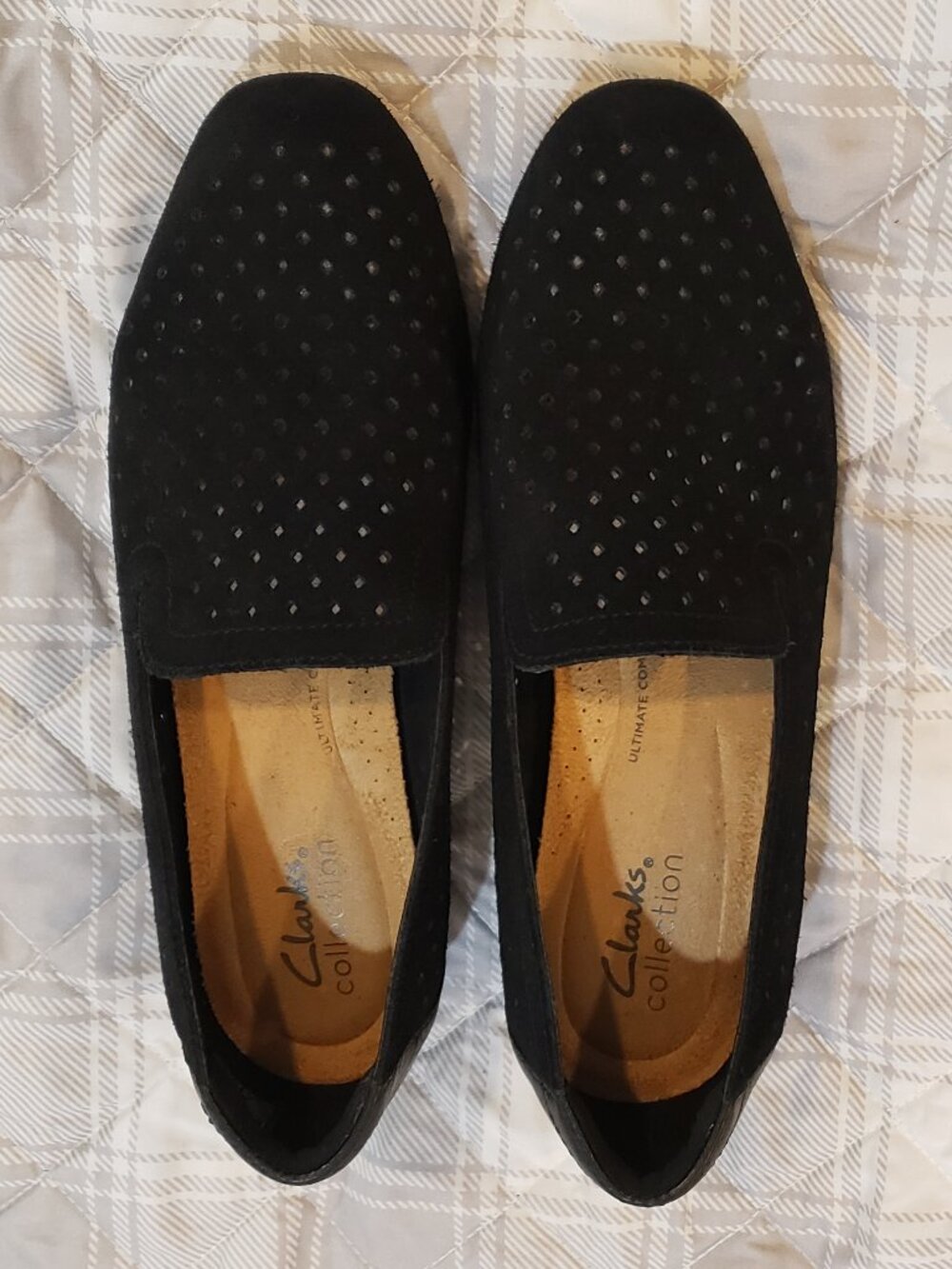 Women's Clark Juliet Hayes loafers in black suede size 7